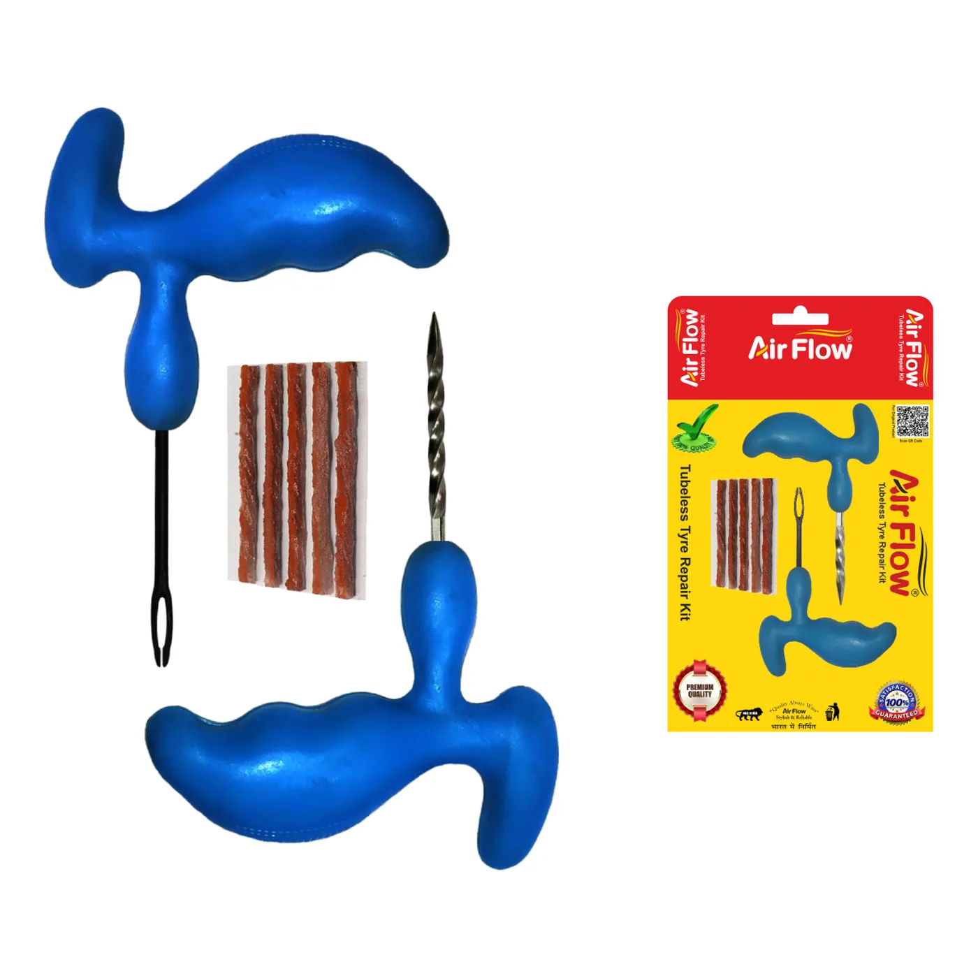 Tubeless Tyre Puncture Repair Kit - Blue PVC